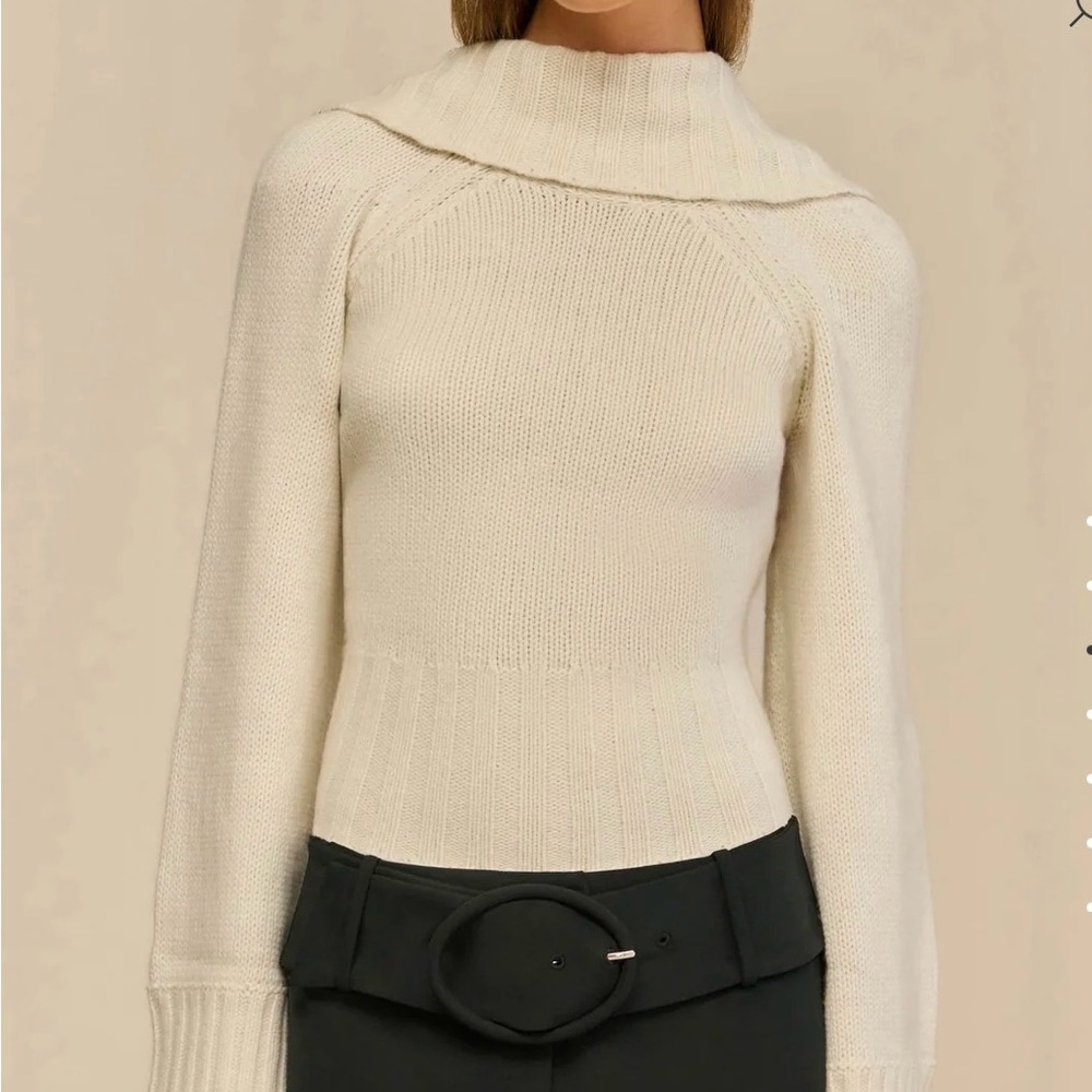 Cult Gaia Milika Open-Back Sweater in Cream - Picture 2 of 5